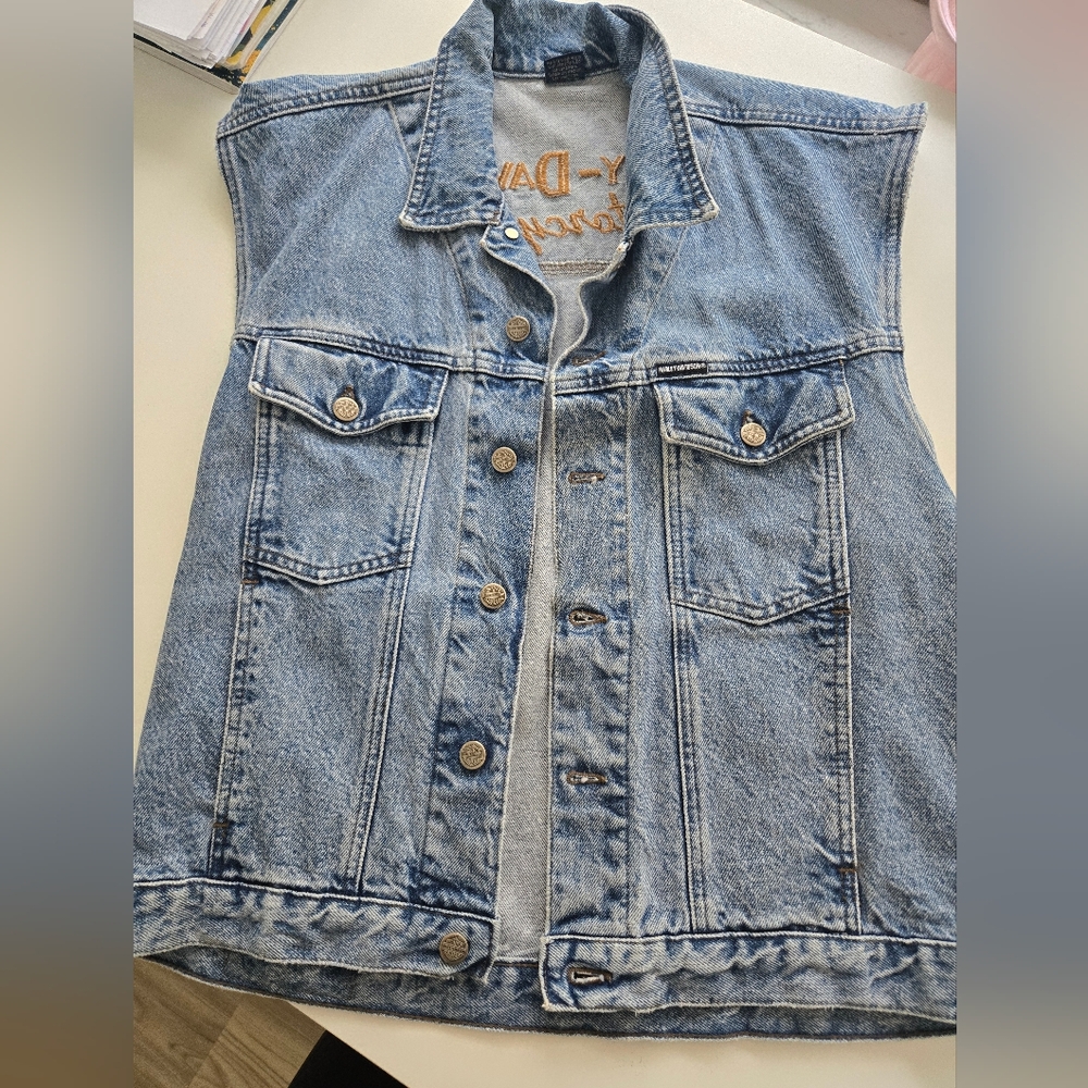 Vintage Harley Davidson Denim Vest